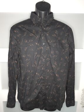 Express Black Shirt with Copper Leaf Accent